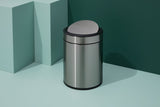 type A Steel and Plastic Circular Swing Lid Garbage Bin, Silver, 8-L Y7T5 - product image 6