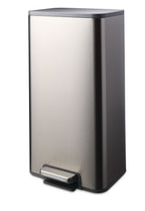 type A Wide Stainless Steel Rectangular Step Garbage Can with Slow Close Lid, 30-L E4C5 - product image 1