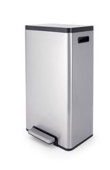type A Wide Stainless Steel Rectangular Step Garbage Can with Slow Close Lid, 30-L E4C5 - product image 2