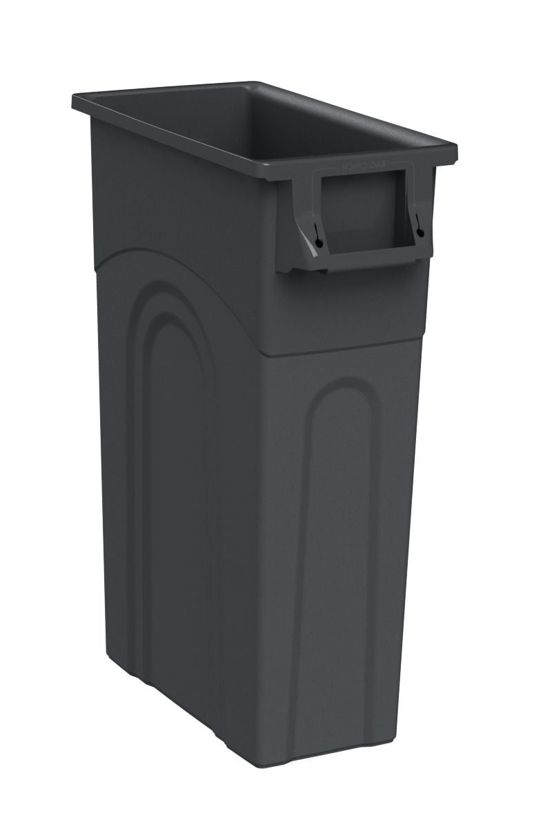 Solutions Plastic Tall Slim Rectangular Garbage Can, Black, 87-L Y7Z6 - product image 1