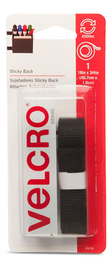 Adhesive General Purpose Sticky Back Tape, Black, 18 x 3/4-in, 1-pk A2D7 - product image 1