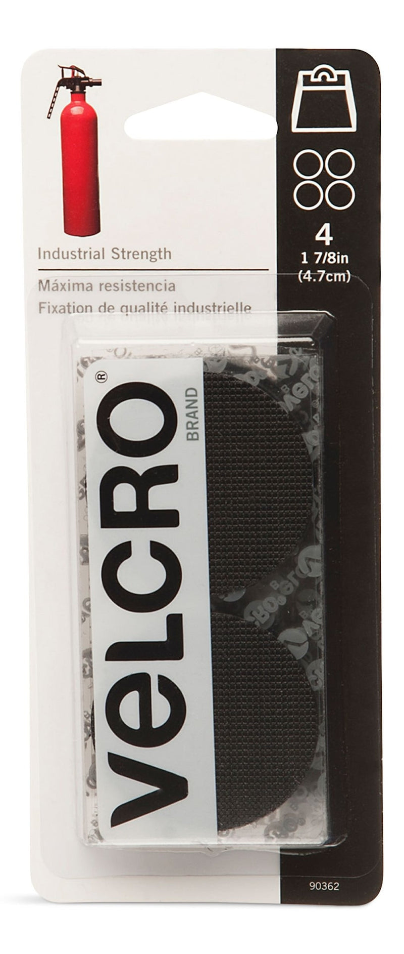 Industrial Strength Heavy Duty Adhesive Coins, Black, 7/8-in, 4-pk G1B8