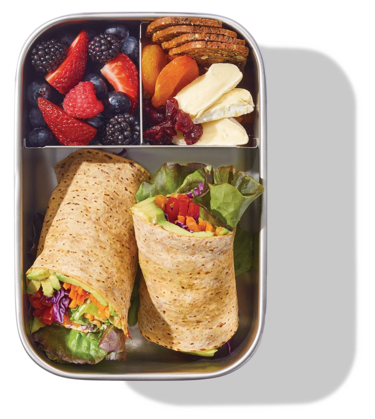 3-Compartment Stainless Bento Lunch Box Food Storage Container, Blue, 1.3-L S0N1 - product image 1