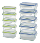 Glass Clip Lid Food Storage Container Set with Leakproof Lids, 10-pk, with Lids G9T4 - product image 1