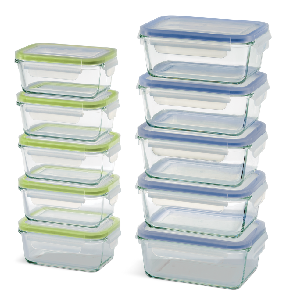 Glass Clip Lid Food Storage Container Set with Leakproof Lids, 10-pk, with Lids G9T4 - product image 1