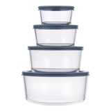 Round Glass Food Storage Container Set with Lids, 8-pc W1Z8 - product image 1