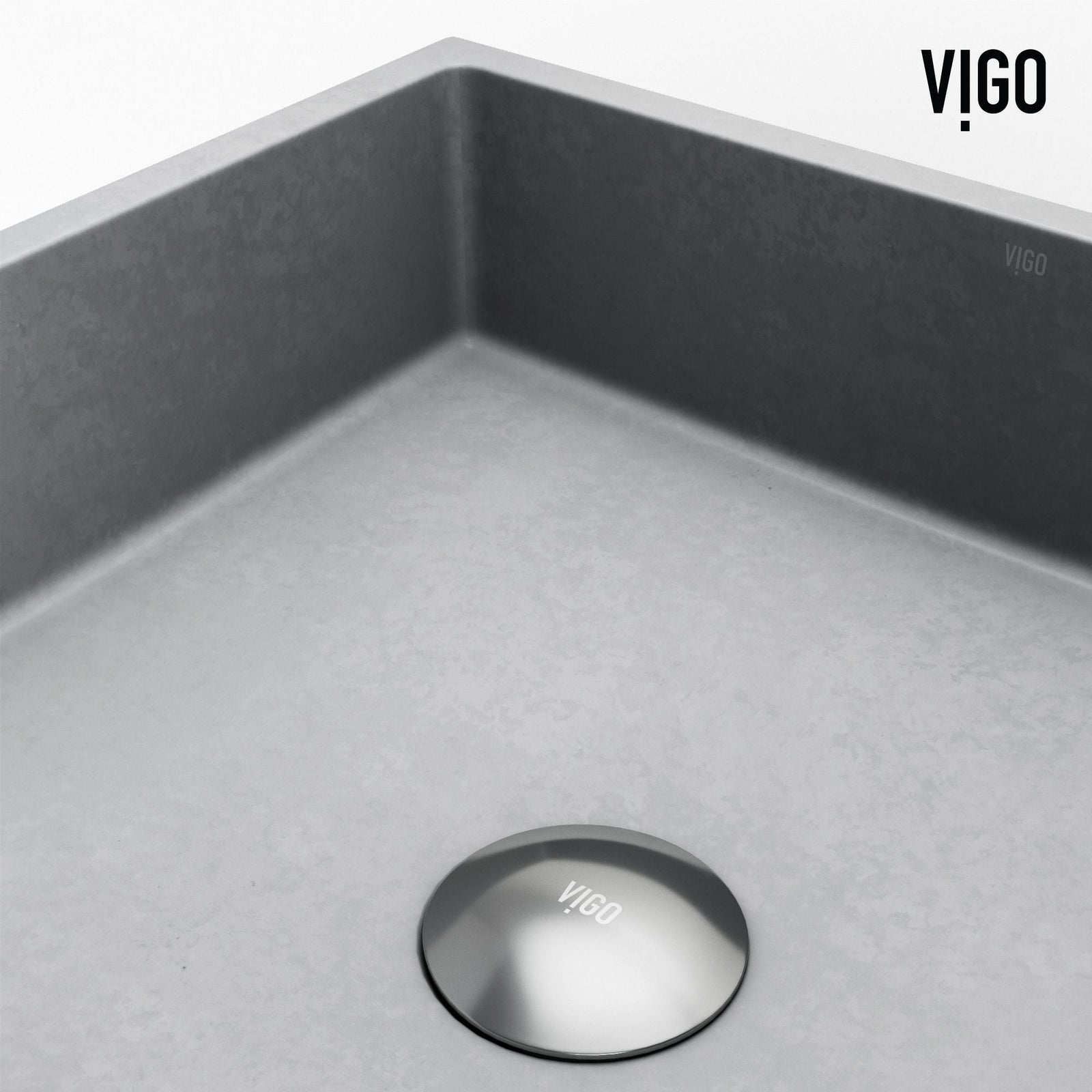 Alhambra Gothic Concreto Stone 15x15-in Deep Grey Bathroom Sink/Basin with Square Vessel U2I8 - product image 4