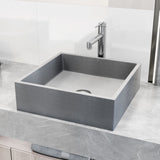 Alhambra Gothic Concreto Stone 15x15-in Deep Grey Bathroom Sink/Basin with Square Vessel U2I8 - product image 6