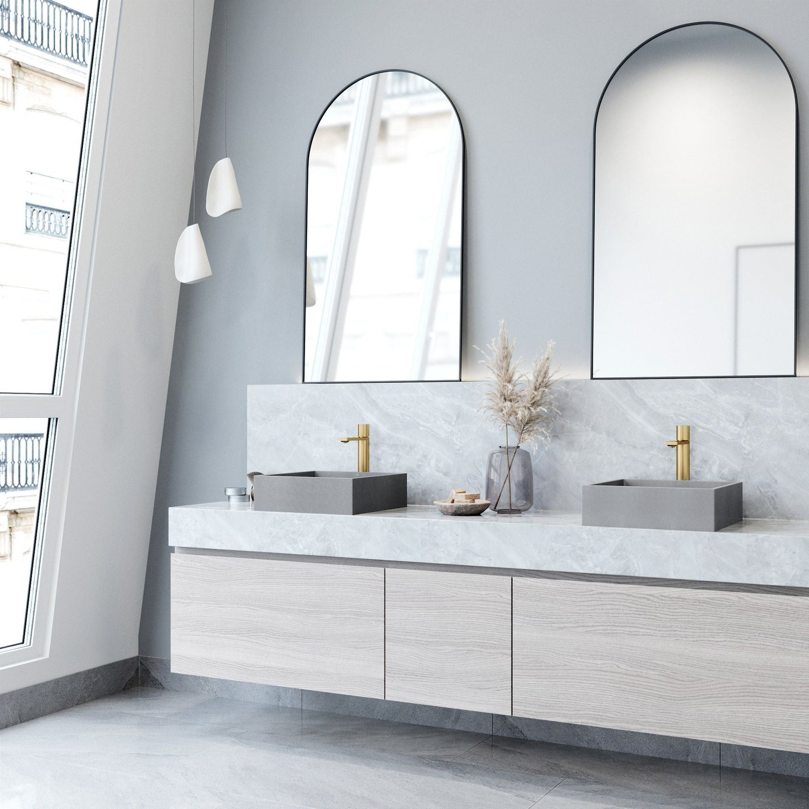 Alhambra Gothic Concreto Stone 15x15-in Deep Grey Bathroom Sink/Basin with Square Vessel U2I8 - product image 8
