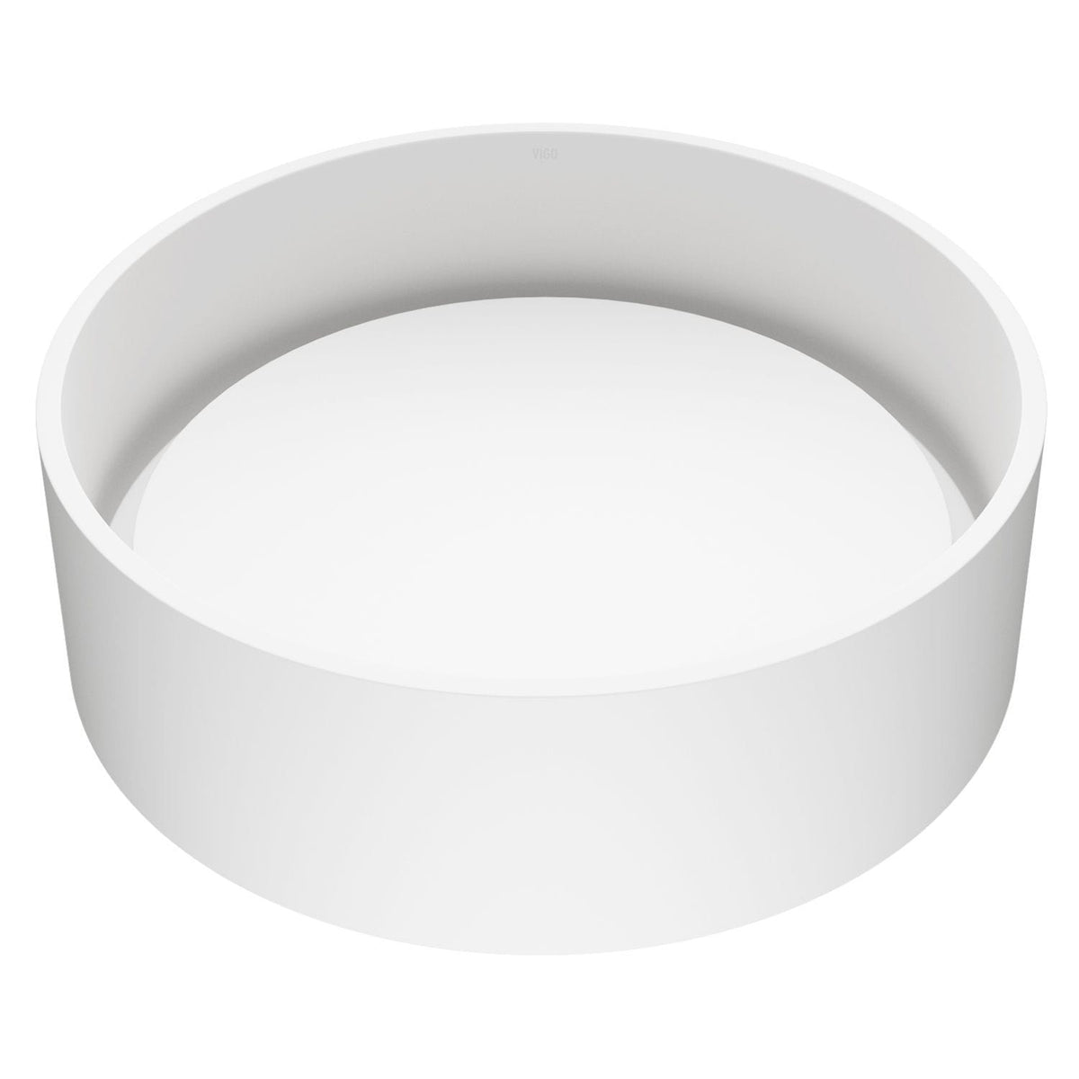 Anvil Matte Stone Round Composite Vessel Bathroom Sink/Basin with Deep Bowl, White Y9K6 - product image 1