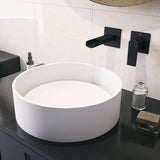 Anvil Matte Stone Round Composite Vessel Bathroom Sink/Basin with Deep Bowl, White Y9K6 - product image 5