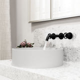 Anvil MatteStone Round White Composite Bathroom Sink/Basin Set with Cass Wall Mount Faucet and Pop-Up Drain N7C4 - product image 7