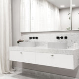 Anvil MatteStone Round White Composite Bathroom Sink/Basin Set with Cass Wall Mount Faucet and Pop-Up Drain N7C4 - product image 8