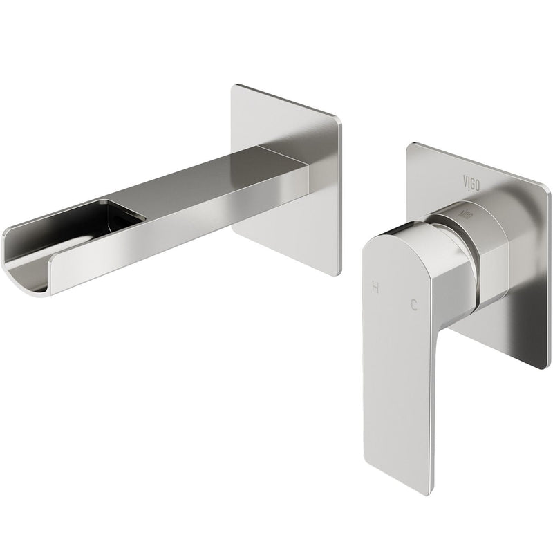 Atticus Brushed Nickel Wall Mount Bathroom Faucet X7G3