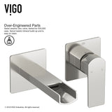 Atticus Brushed Nickel Wall Mount Bathroom Faucet J5Z7 - product image 4