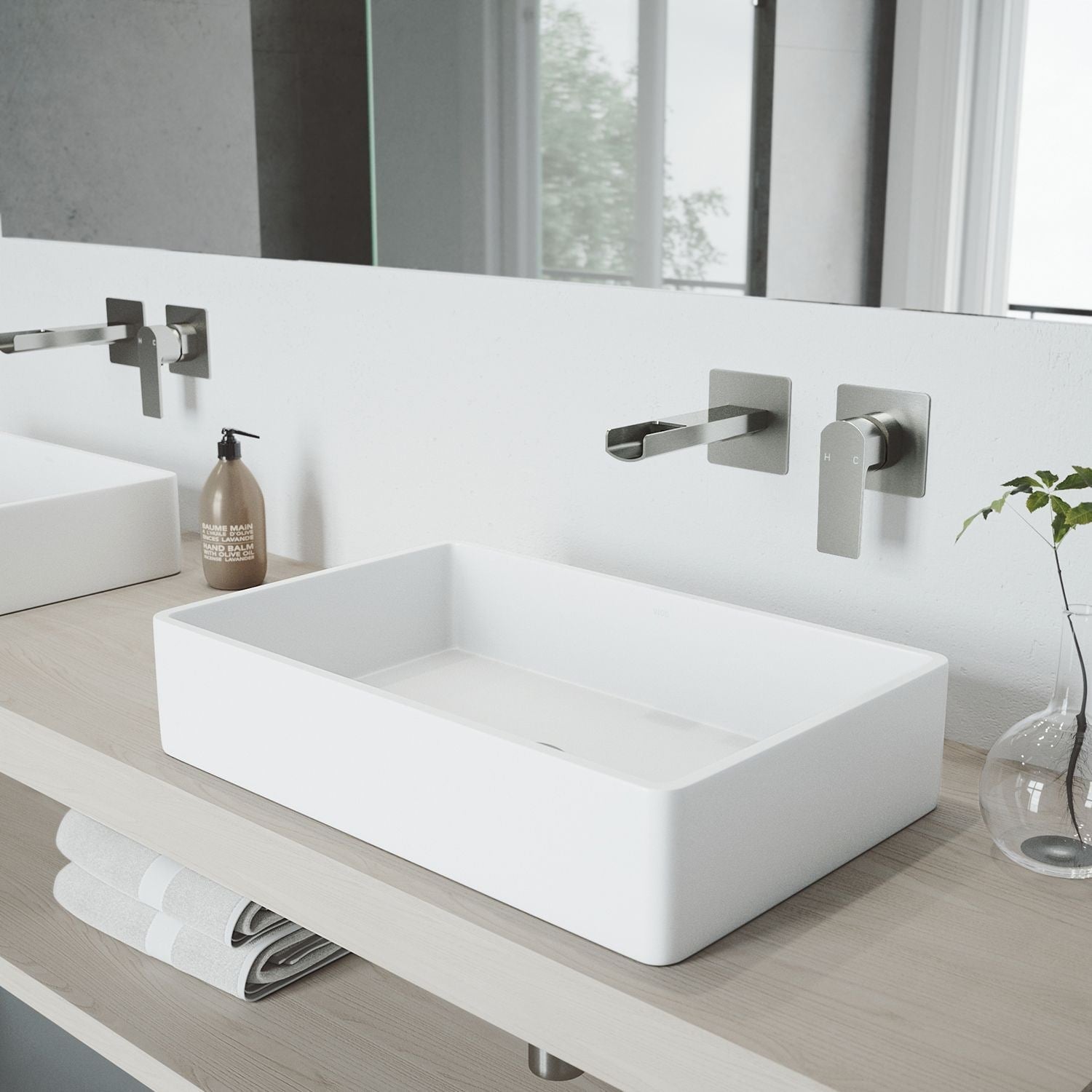 Atticus Brushed Nickel Wall Mount Bathroom Faucet J5Z7 - product image 7