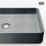 Basilica Gothic ConcretoStone Grey Bathroom Sink/Basin Set with Sterling Faucet and Rectangular Vessel E8N7 - product image 8