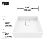 Bryant MatteStone 15x15-in Deep White Bathroom Sink/Basin with Square Vessel P5T7 - product image 4