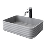 Cadman ConcretoStone Grey Bathroom Sink/Basin Set with Lexington Faucet and Rectangular Vessel D7Q7 - product image 1