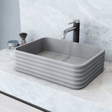 Cadman ConcretoStone Grey Bathroom Sink/Basin Set with Lexington Faucet and Rectangular Vessel D7Q7 - product image 8