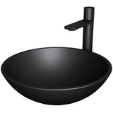 Cavalli MatteShell Matte Black Bathroom Sink/Basin Set with Gotham Faucet and Round Glass Vessel G7N1 - product image 1