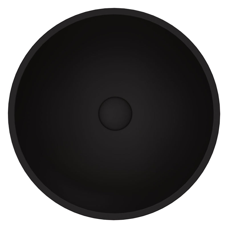 Cavalli MatteShell Round Vessel Bathroom Sink/Basin with Consistent Matte Finish, Black M2C4