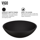 Cavalli MatteShell Round Vessel Bathroom Sink/Basin with Consistent Matte Finish, Black M2C4 - product image 2