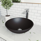 Cavalli MatteShell Round Vessel Bathroom Sink/Basin with Consistent Matte Finish, Black M2C4 - product image 8