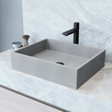 Coca Gothic ConcretoStone 19x15-in Deep Grey Bathroom Sink/Basin with Rectangular Vessel F3M9 - product image 7