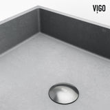 Coca Gothic ConcretoStone 19x15-in Deep Grey Bathroom Sink/Basin with Rectangular Vessel F3M9 - product image 8