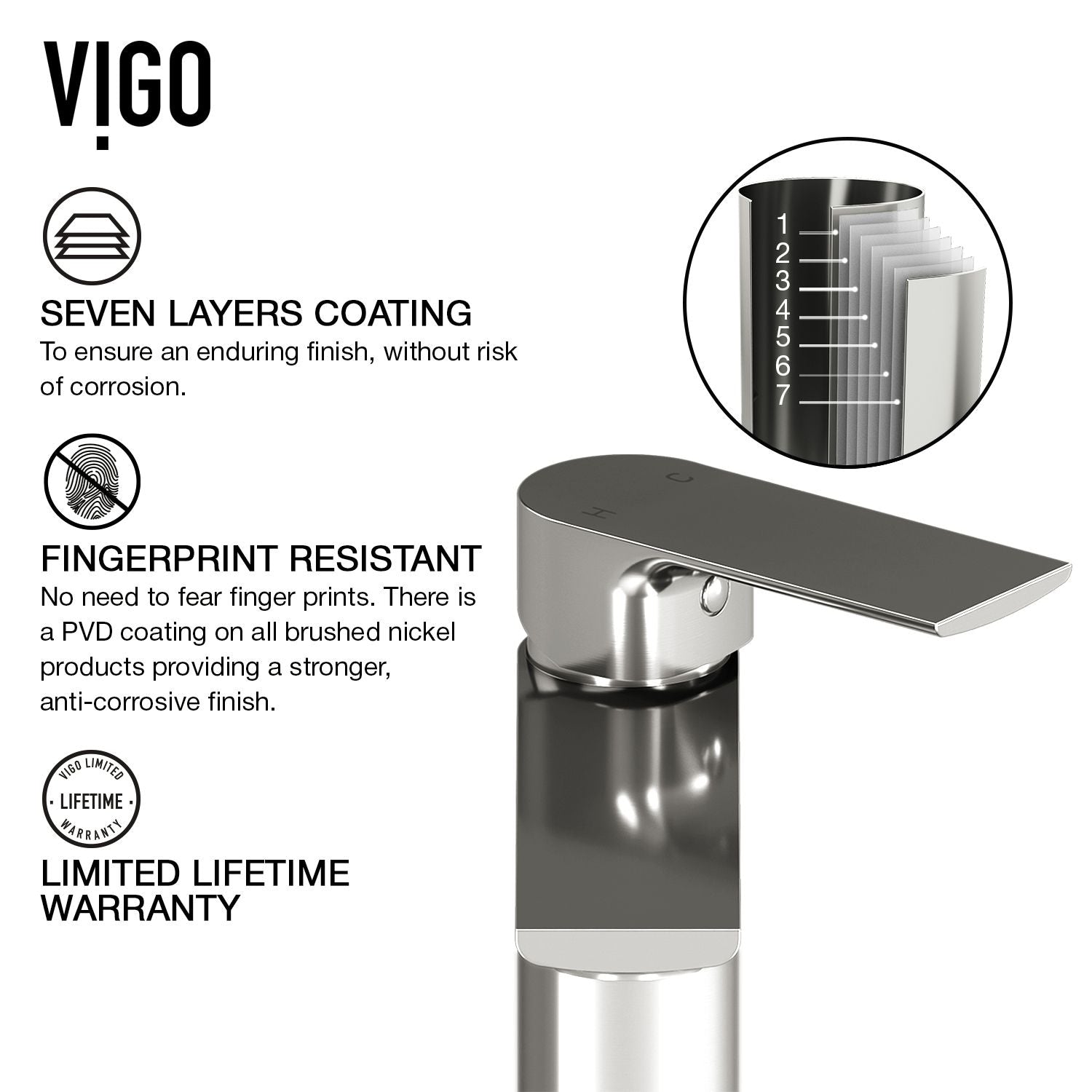 Davidson Single Handle Single Hole Bathroom Sink Faucet, WaterSense Certified, Brushed Nickel D7J5 - product image 5