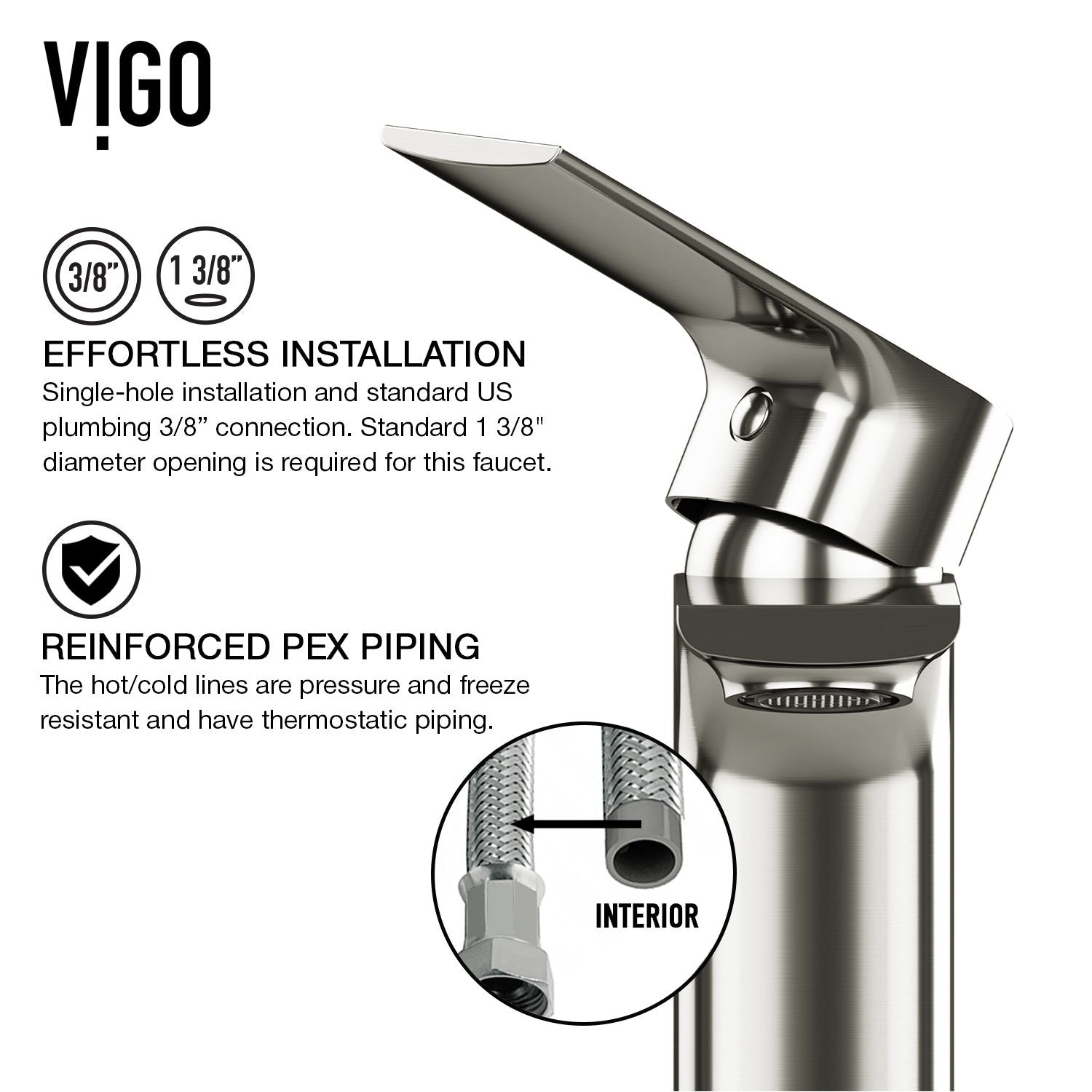 Davidson Single Handle Single Hole Bathroom Sink Faucet, WaterSense Certified, Brushed Nickel D7J5 - product image 8