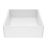 Dianthus Matte Stone Square Vessel Bathroom Sink, Above-Counter Installation, White W3P6 - product image 1