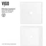 Dianthus Matte Stone Square Vessel Bathroom Sink, Above-Counter Installation, White W3P6 - product image 5