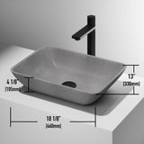 Duomo Gothic ConcretoStone 18x13-in Deep Grey Bathroom Sink/Basin with Rectangular Vessel B3O5 - product image 7