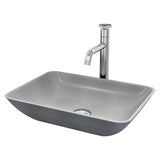 Duomo Gothic ConcretoStone Grey Bathroom Sink/Basin Set with Cass Faucet and Rectangular Vessel R0I6 - product image 1
