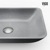 Duomo Gothic ConcretoStone Grey Bathroom Sink/Basin Set with Dunn Faucet and Rectangular Vessel Y2C4 - product image 5