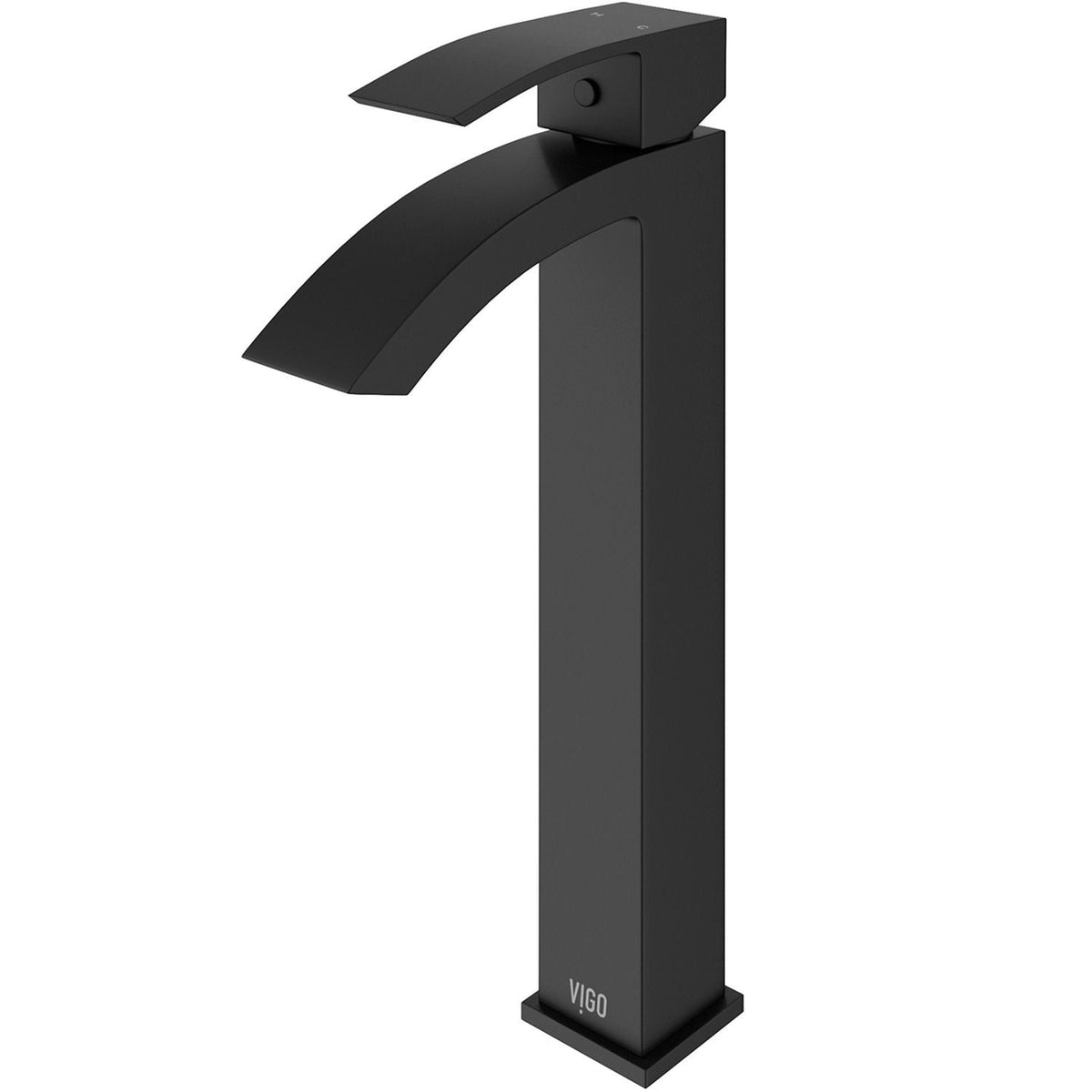 Duris Single Handle Vessel Sink Bathroom Faucet with Deck Plate, Matte Black J1T9 - product image 1
