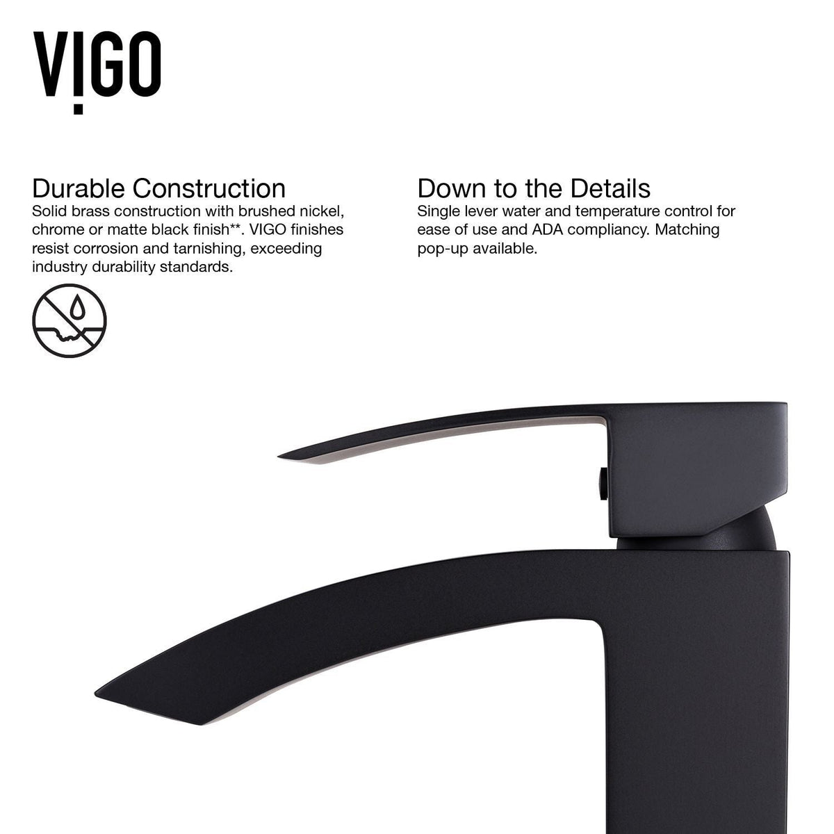 Duris Single Handle Vessel Sink Bathroom Faucet with Deck Plate, Matte Black U9S4 - product image 5