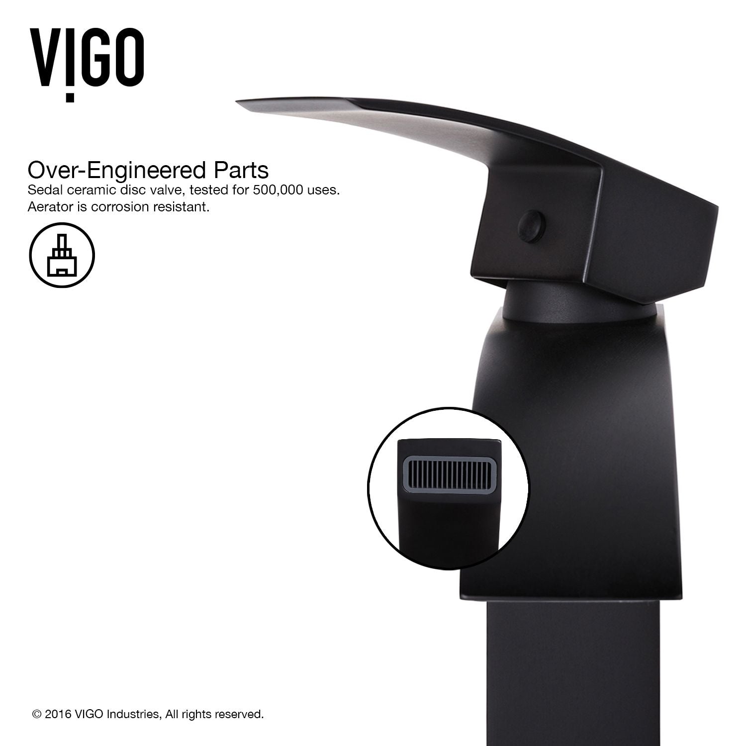 Duris Single Handle Vessel Sink Bathroom Faucet with Deck Plate, Matte Black U9S4 - product image 7