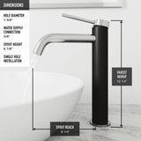 Glass Grey Onyx Bathroom Sink/Basin Set with Lexington Faucet and Rectangular Vessel H0O1 - product image 6