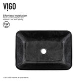 Glass Grey Onyx Bathroom Sink/Basin Set with Linus Faucet and Rectangular Vessel R2Q3 - product image 7