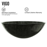 Glass Grey Onyx Bathroom Sink/Basin Set with Linus Faucet and Round Vessel X0X2 - product image 6