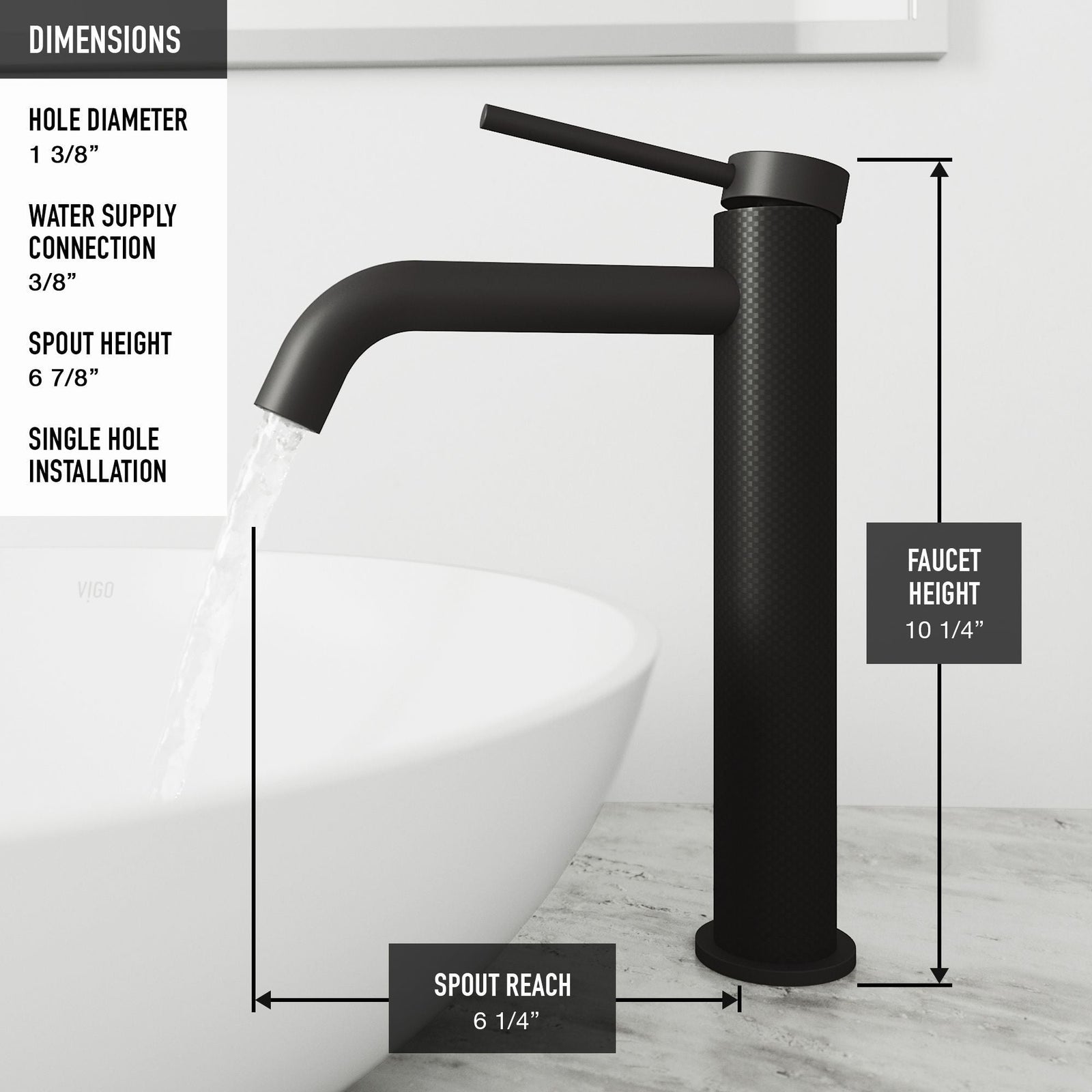 Glass Grey Onyx Bathroom Sink/Basin Set with Matte Black Lexington Faucet and Rectangular Vessel O5Z3 - product image 4