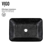 Glass Grey Onyx Bathroom Sink/Basin Set with Matte Black Lexington Faucet and Rectangular Vessel I7D0 - product image 7