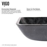 Glass Grey Onyx Bathroom Sink/Basin Set with Niko Faucet and Rectangular Vessel B3M7 - product image 7