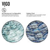 Glass Oceania Blue Bathroom Sink/Basin Set with Linus Faucet and Round Vessel G6J9 - product image 7