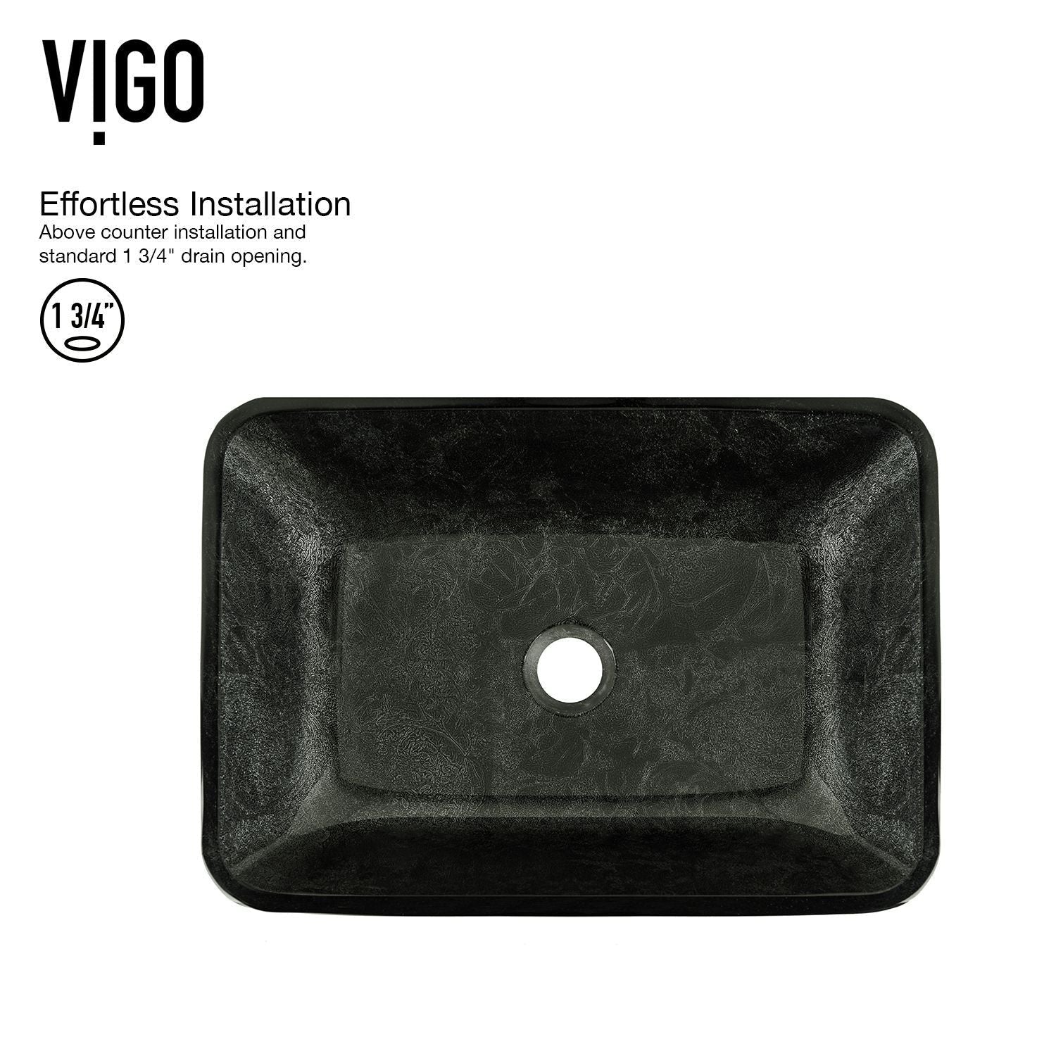 Glass Rectangular Vessel Bathroom Sink/Basin, Grey Onyx S2S2 - product image 2