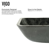 Glass Rectangular Vessel Bathroom Sink/Basin, Grey Onyx S2S2 - product image 3