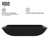 Glass Rectangular Vessel Bathroom Sink/Basin, Turquoise V6U1 - product image 4